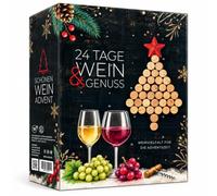 BOXILAND® Vino Calendario de Adviento 2026 - 24 vinos 0,25 l tinto y blanco | 24 vinos seleccionados de 0,25 l: tinto, blanco y rosado por descubrir, el regalo para amantes del vino mayores de 18 años