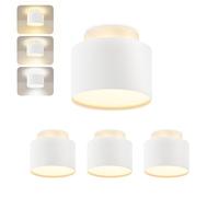 BOYIR 4 Pcs Focos LED Interior Techo Blanco 7W+3W Foco Techo Redondo Lámpara de Techo 3000K/4000K/6000K Plafones led de Superficie 900LM Plafón luz Led para salón, dormitorio, pasillo, baño