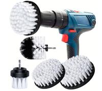 BOZKAA Juego de 4 cepillos para destornillador inalámbrico de 2 pulgadas, 3,5 pulgadas, 4 pulgadas y 5 pulgadas, kit de cepillo de limpieza para llantas, cocina, coche