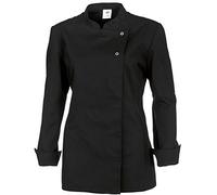 BP 1544-400-32-XS - Chaqueta de cocinero para mujer, manga larga con puños, 215,00 g/m², mezcla de tela, negro, XS