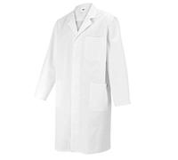 BP 1619-130-21-64n - Abrigo de manga larga para hombre (205,00 g/m², algodón puro), color blanco