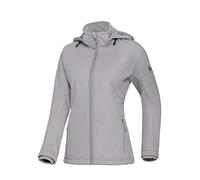 BP 1687-571-0051-2XLn - Chaqueta softshell para mujer con capucha desmontable y anchura ajustable, 255 g/m², 100% poliéster, color gris claro, talla XXL
