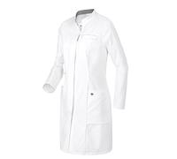 BP 1746-684-21-46n - Bata de médico para mujer, manga larga, con insertos elásticos, 200,00 g/m², mezcla de tela con elástico, color blanco, 46n