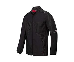 BP 1822-565-0032-34/37n - Chaqueta de trabajo para hombres, cuello alto forrado y cremallera frontal, 65% poliéster, 35% algodón, color negro, talla 34/37 N