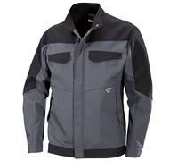 BP 2402-820-5332-44/46l - Chaqueta de trabajo, cuello alto, banda de botones ocultos, 320,00 g/m², gris oscuro/negro, 44/46 l