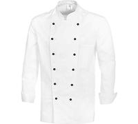 BP Chaqueta de chef Gourmet 1500-130-21 (botones de bola no incluidos), manga larga, corte regular, talla: 56, color: blanco