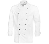 BP Gourmet 1500-130-21 - Chaqueta de cocinero (botones de bola no incluidos, manga larga, ajuste normal, talla: 52), color blanco