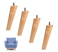 BPABDEITR Juego De 4 Patas for Muebles De Madera Maciza, Pernos M8 5/16, 5-70 Cm, Madera(Schräg,12cm/4.7inch)