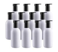 BPZXL 12 Piezas 300ml Blanco Botellas Dosificador Vacías con Bomba Dispensador de Botellas Plástico, para distribuir emulsiones, Gel de Ducha dispensador de jabón vacío, baño, rellenable