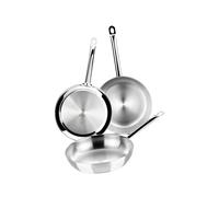 Bra A121620 - Set de 3 Sartenes de Acero Inoxidable sin Antiadherente Profesional de 18,22 y 26 Cm