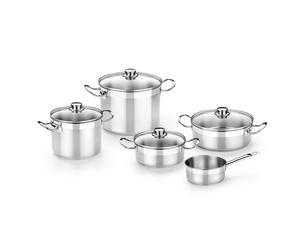 Bra A349909 - Set de Batería de Cocina Profesional con Tapa de Cristal