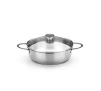 BRA Ancora | Rustidera, Acero inox 18/10 | Con tapa de cristal, Apta para Todo Tipo de Cocinas, incluida inducción