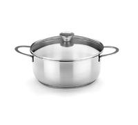BRA Profesional | Cacerola con tapa de cristal 20 cm, acero inoxidable 18/10, sin antiadherente, full induction compatible con todos los tipos de cocina incluida inducción