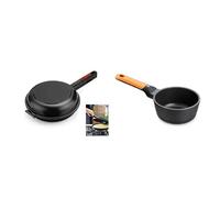 BRA Dupla Première Sartén Doble para tortilla apta para todo tipo de cocinas incluida inducción + Safe-Salvamanteles de Silicona Multiusos imantado, 2 Unidades, Color Rojo, 27 cm