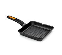 Bra Efficent Plus Negro y Naranja (BRA431422) - Sartén Grill 22cm Rayado, Para Inducción, Gas, Vitro, Eléctrica y Horno