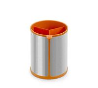 BRA Efficient | Bote Giratorio para Utensilios de Cocina, Acero Inoxidable, Naranja, 14.5 x 15 x 18 cm