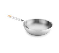 BRA Efficient Inox | Wok 28 cm, acero inoxidable, tricapa | Tricapa (interior acero inox 18/10 + interior aluminio + exterior acero inox 18/0 magnético), sin antiadherente