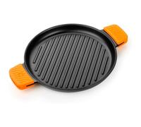 BRA Efficient Iron | Parrilla Redonda con Rayas 32 cm de hierro fundido | Fabricada en Hierro Fundido Esmaltado, Apta para su Uso en Horno y Todo Tipo de Cocinas, Apta para el Lavavajillas