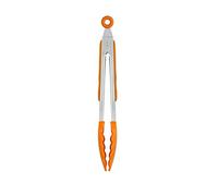 BRA Efficient | Pinzas de Cocina de 28,5 cm, Fabricadas en Acero INOX, Nailon y Silicona, Combinación de Estilo Moderno y Funcionalidad, Para Cocinar o Servir Ensaladas, Color Naranja