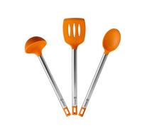 BRA Efficient | Set 3 utensilios cocina, 36.5 cm, espátula, cuchara, cazo, Acero INOX, Nailon y Silicona