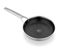 BRA Hybrid Cell | Sartén 24 cm, Acero Inoxidable con Antiadherente Cerámico, sin PFAS, Hybrid Technology con Celdas de Acero Inoxidable, Apto para todo tipo de Cocinas, Incluida Inducción