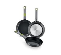 BRA Life | Set 3 sartenes de 20, 24, 28 cm de aluminio fundido, apta para todo tipo de fuentes de calor