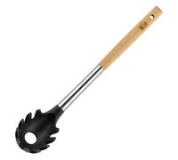 BRA Market - Cuchara de Pasta en Acero Inoxidable, Silicona y Madera de Haya