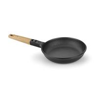 BRA Market | Sartén 18 cm, aluminio fundido, mango desmontable madera natural, antiadherente tricapa sin PFOA, apta para todo tipo de cocinas incluido inducción