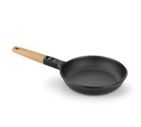 BRA Market - Sartén Antiadherente 18 cm Mango Desmontable en Madera de Haya. Apta Inducción