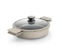 BRA Natural | Cacerola baja 28 cm, aluminio fundido, antiadherente tricapa reforzado, sin PFOA, apta para todo tipo de cocinas, incluida inducción