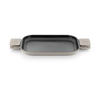 BRA Natural | Plancha lisa 32x34 cm, aluminio fundido, antiadherente tricapa, sin PFOA, apta para todo tipo de cocinas, incluida inducción