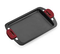 BRA Premiere | Parrilla lisa de 40 cm, Aluminio Fundido | Aluminio Fundido, Tricapa con Revestimiento Antiadherente reforzado sin PFOA, Asas Desmontables incluidas, Rojo