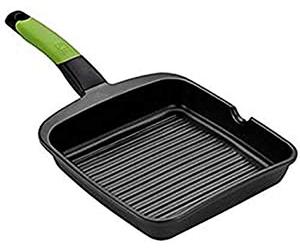 BRA Prior | Grill asador con rayas 22 Cm | Aluminio fundido con antiadherente, apto para todo tipo de cocinas incluida inducción