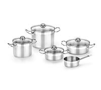 BRA Profesional | Batería 9 piezas, acero inoxidable 18/10 | Apta para todo tipo de cocinas incluida inducción