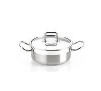 BRA Profesional | Cacerola con Tapa de Acero Inoxidable, Gris, 16 cm