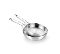 BRA Signature | Set 2 Sartenes 24-28 cm, Acero Inoxidable 18/10 | Acero Inox 18/10 Sin Antiadherente, Triple Fondo Difusor Apto Todo Tipo De Cocinas E Inducción, Acabado Pulido