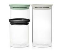 Brabantia 3 botes de cristal Brabantia negro-gris-verde