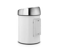 Brabantia 364488 Cubo de basura Touch Bin, 3L, Blanco/Gris (Brilliant Steel) Lid