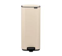 Brabantia Bo Pedal Cubo de basura 30L (beige claro), papelera cocina con diseño compacto y sistema de apertura con pedal, cubo basura reciclaje con cubo extraíble, incluye bolsas PerfectFit