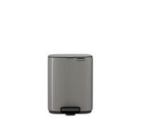 Brabantia Cubo de basura Bo – 7 L con pedal, cubo extraíble – platino