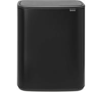 brabantia Bo Touch Bin 2 x 30 L con 2 Compartimentos de Plástico - Matt Black brabantia