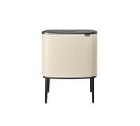 Brabantia - Bo Touch Bin 3x11L - Papelera Grande para la Cocina - Apertura de Tacto Suave - 3 Compartimentos con Cubos Interiores Extraíbles - Bolsas de Basura Incluidas - Soft Beige - 54 x 31 x 68 cm