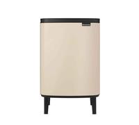 Brabantia Bo Touch Bin Hi 12L, Cubo de basura 12L con sistema de cierre suave, cubo basura reciclaje con compartimento interior, Ideal como papelera baño, para la habitación o la oficina, Soft Beige