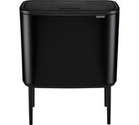Brabantia Cubo de basura Bo Touch Bin 3 x 11 L 3 compartimentos Negro mate
