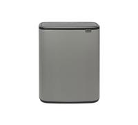 Brabantia Bo Touch mecanismo de apertura con un toque - Cubo de basura 60L, color mineral Concrete Gris