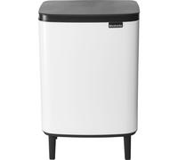 Brabantia Cubo de basura Bo alto 12 L tapa de cierre suave y interior extraíble Blanco