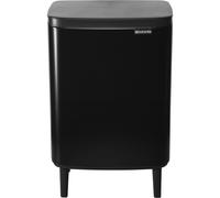 Brabantia Cubo de basura Bo alto 12 L con tapa de cierre suave e interior extraíble – Negro mate