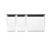 Brabantia Bote apilable 3 piezas TASTY+ 2x1.6 L+3.5L Gris oscuro