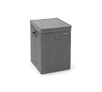 Brabantia - Caja de lavandería apilable - Apertura frontal y superior - Espacio eficiente - Fácil de descargar - Agarres ligeros - Gran apertura para la ropa sucia - Negro pimienta - 35L