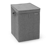 Brabantia - Caja de lavandería apilable - Apertura frontal y superior - Espacio eficiente - Fácil de descargar - Agarres ligeros - Gran apertura para la ropa sucia - Negro pimienta - 35L